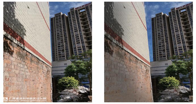 廣西首例采用新技術(shù)“針灸法”糾偏南寧虎丘村“樓歪歪”項目前后對比圖